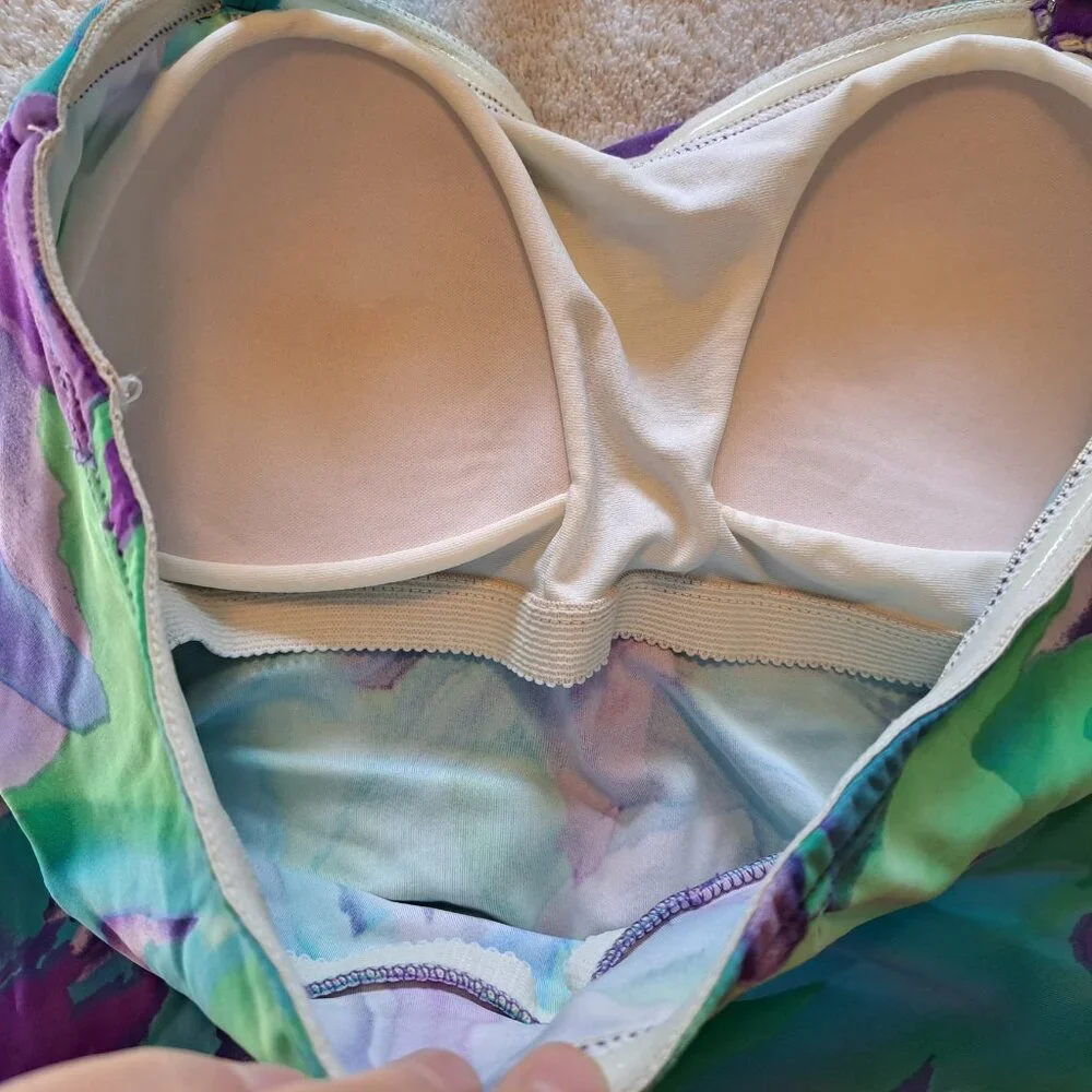 Venus Blue Purple Watercolor Halter Top Two Piece Swim Suit Size 8/10